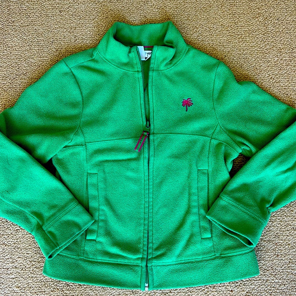 Lilly Pulitzer Green fleece zip up coat. Size 7.
